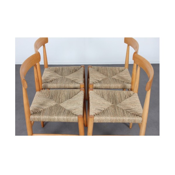 Suite of 4 vintage wooden chairs edited by Uluv, 1960s - Eastern Europe design