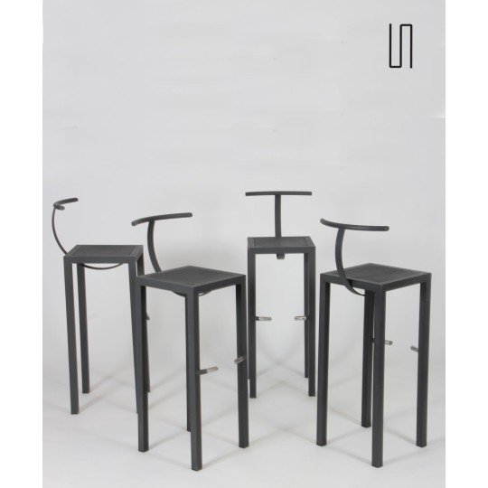 Suite of 4 high stools, Sarapis model by Philippe Starck, 1986
