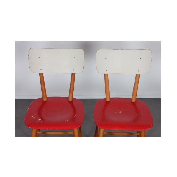 Suite of 4 vintage wooden chairs for the manufacturer Ton, 1960 - Eastern Europe design