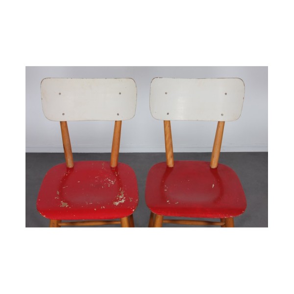 Suite de 4 chaises vintage en bois pour le fabricant Ton, 1960 - Design d'Europe de l'Est