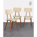 Suite of 3 vintage wooden chairs for the manufacturer Ton, 1960s