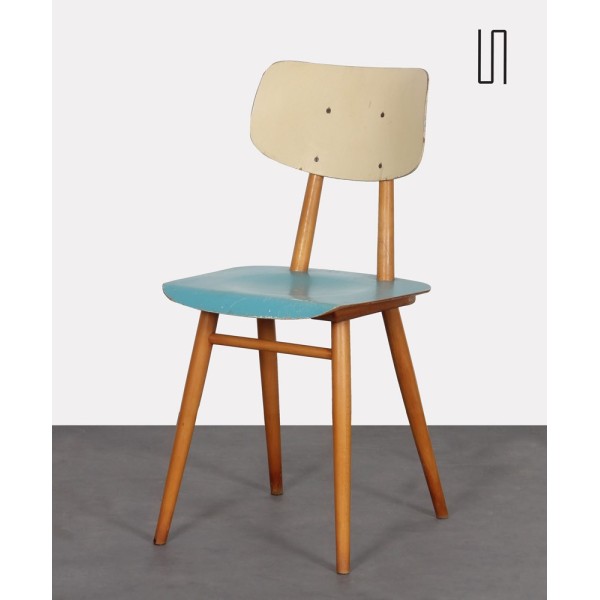 Vintage wooden chair produced by Ton, 1960s - Eastern Europe design