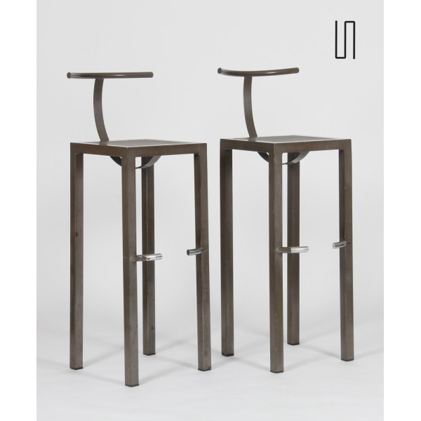 Suite of 4 high stools, Sarapis model by Philippe Starck, 1986 - French design