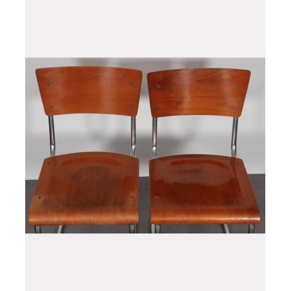 Set of 4 metal chairs by Mart Stam, Czech manufacture, 1950s - 