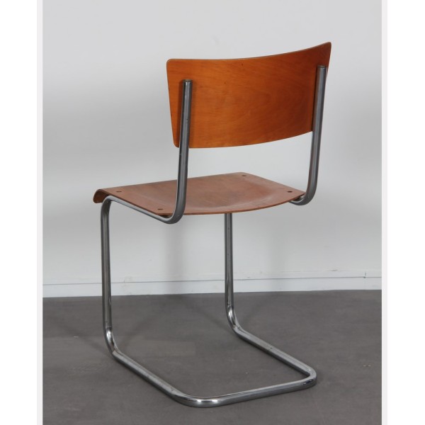 Suite de 4 chaises en métal par Mart Stam, fabrication tchèque, 1950 - 