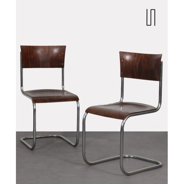 Pair of vintage chairs by Mart Stam for Kovona, 1940s - 