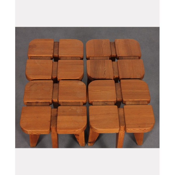 Suite of 4 stools in wood, Czech design of the 1960s - Eastern Europe design