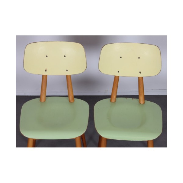 Paire de chaises vertes pour Ton, 1960 - Design d'Europe de l'Est