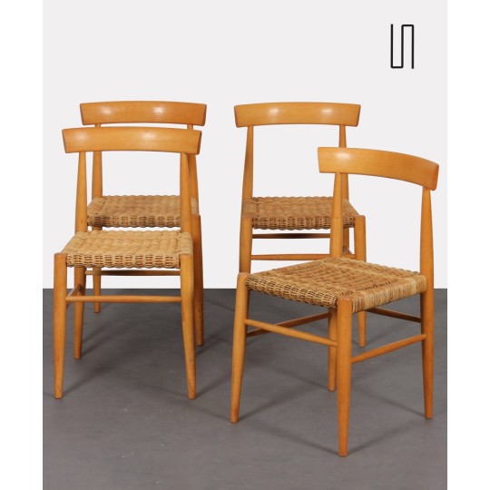Suite of 4 vintage wooden chairs edited by Krasna Jizba, 1960s