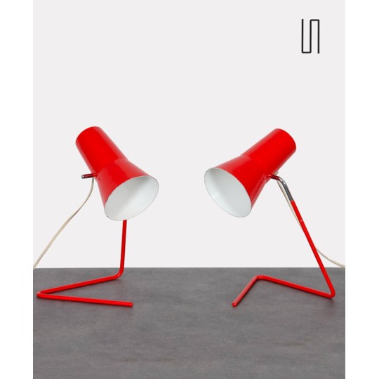 Paire de lampes vintage par Josef Hurka pour Drupol, 1960 - Design d'Europe de l'Est