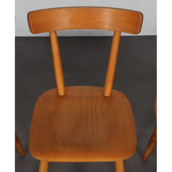 Suite de 3 chaises vintage éditée par Ton, 1960 - Design d'Europe de l'Est