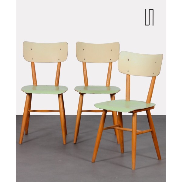 Ensemble de trois chaises vintage tchèques, 1960 - Design d'Europe de l'Est