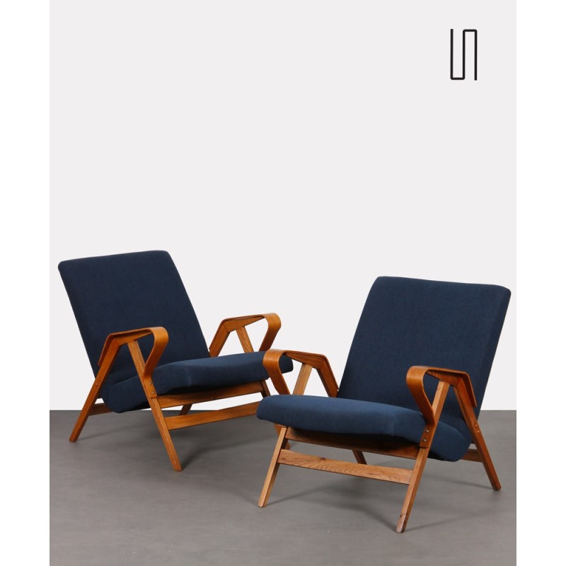 Pair of vintage wooden armchairs for Tatra Nabytok, 1960s