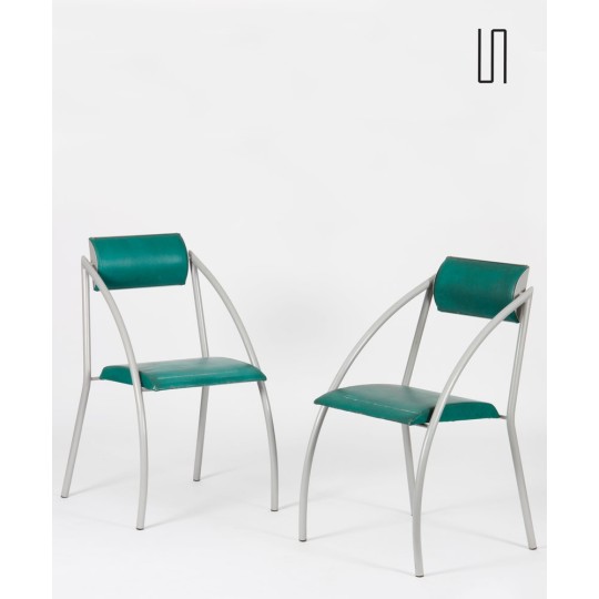 Pair of Monica chairs by Jean-Louis Godivier by Tebong, 1986