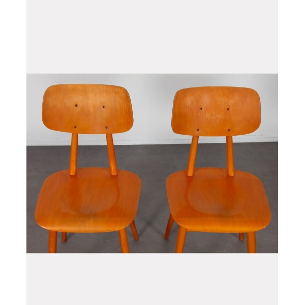 Ensemble de 4 chaises en bois produites par Ton, 1960 - Design d'Europe de l'Est