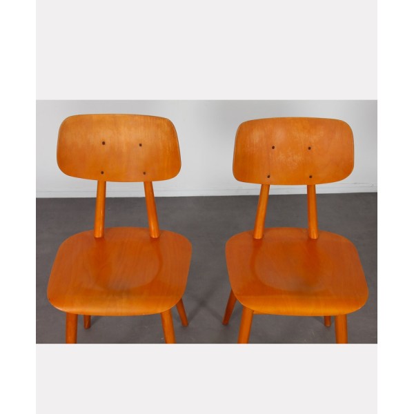 Set of 4 wooden chairs produced by Ton, 1960s - Eastern Europe design