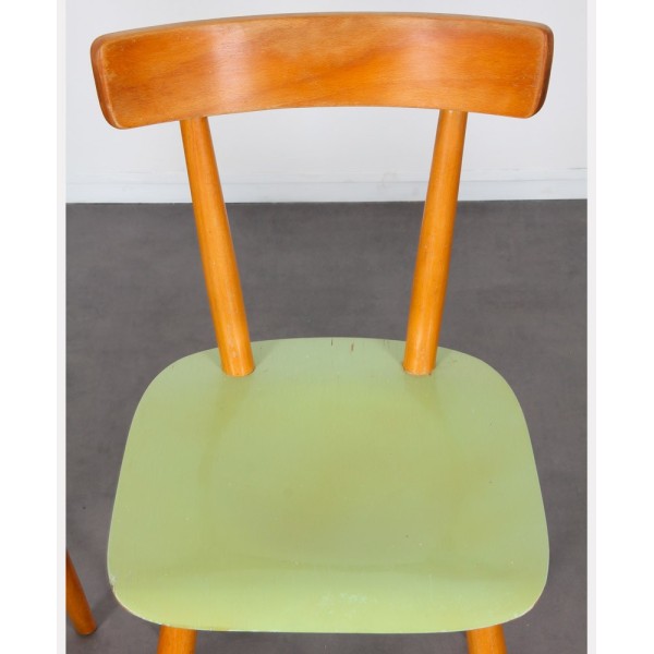 Paire de chaises vintage en bois par Ton, 1960 - Design d'Europe de l'Est