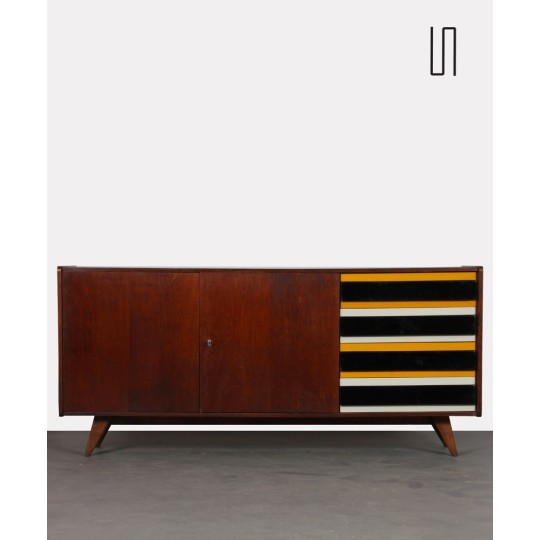 Yellow and black sideboard by Jiroutek for Interier Praha, U-460, 1960