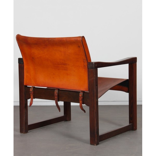 Vintage leather armchair by Mobring for Ikea, Diana model, 1970s - Scandinavian design