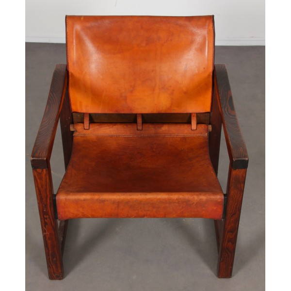 Vintage leather armchair by Mobring for Ikea, Diana model, 1970s - Scandinavian design