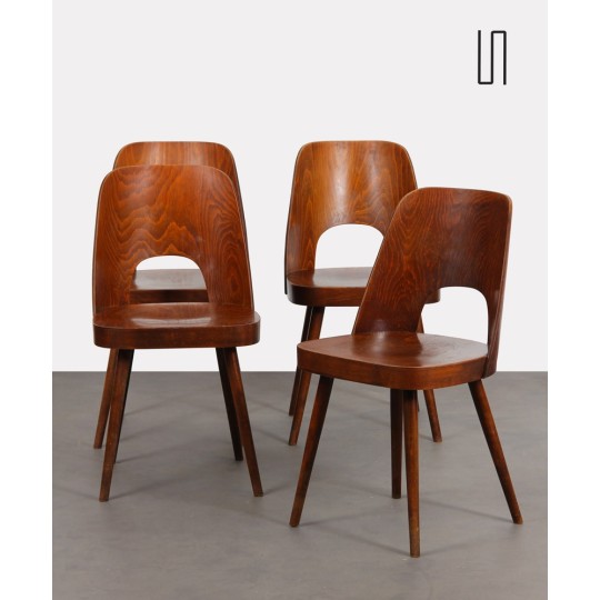 Suite of 4 wooden chairs by Oswald Haerdtl for Ton, 1960s - Eastern Europe design