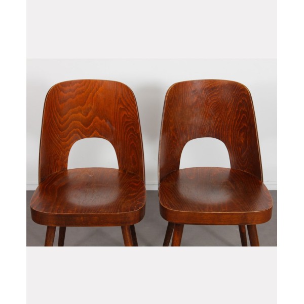 Suite of 4 wooden chairs by Oswald Haerdtl for Ton, 1960s - Eastern Europe design