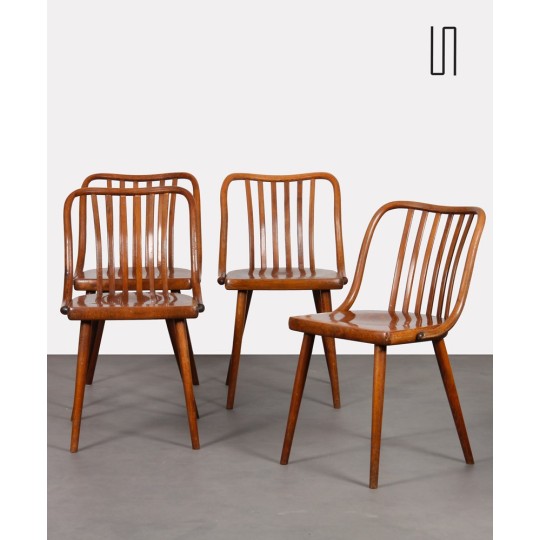 Set of 4 vintage chairs by Antonin Suman for Ton, 1960s