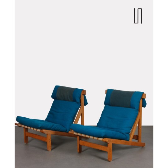Paire de fauteuils par Bernt Petersen pour Worts Mobelsnedkeri, 1960