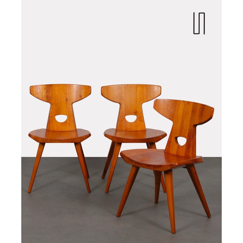 3 pine chairs by Jacob Kielland-Brandt for I. Christiansen, 1960s