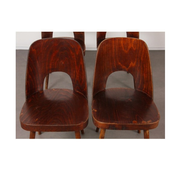 Suite de 4 chaises en bois par Oswald Haerdtl pour Ton, 1960 - Design d'Europe de l'Est