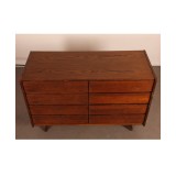 Dark oak chest of drawers by Jiri Jiroutek, model U-453, circa 1960