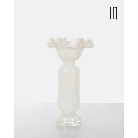 Vase polonais en verre par Ludwik Fiedorowicz, Design d'Europe de l'Est