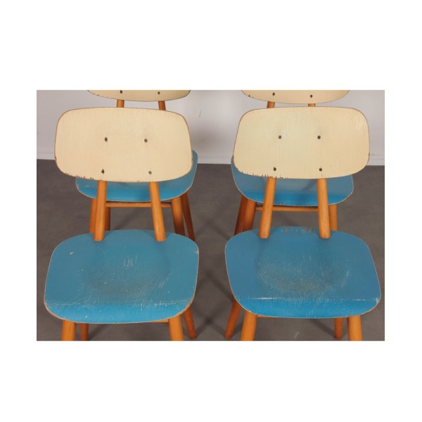 Set of 4 vintage chairs produced by Ton, 1960s - Eastern Europe design