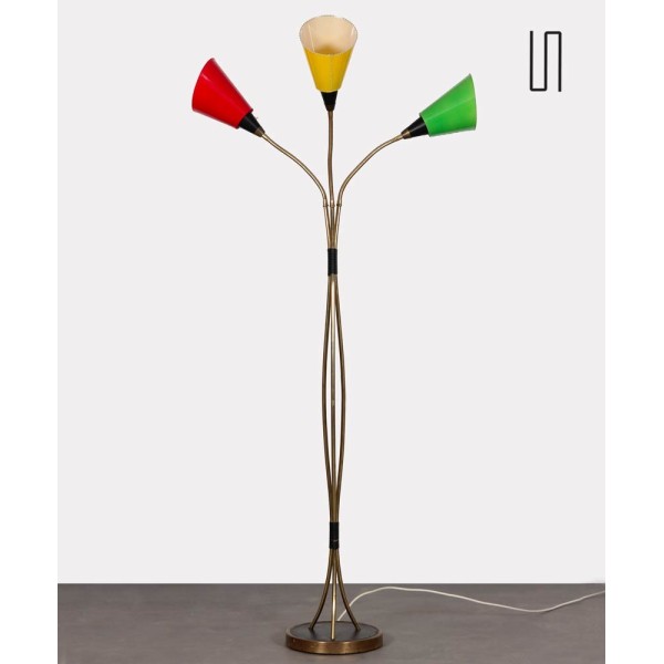 Vintage metal floor lamp, Czech manufacture, 1965 - Eastern Europe design