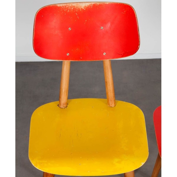 Paire de chaises vintage colorées, 1960 - Design d'Europe de l'Est