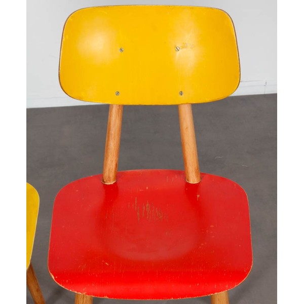 Paire de chaises vintage colorées, 1960 - Design d'Europe de l'Est