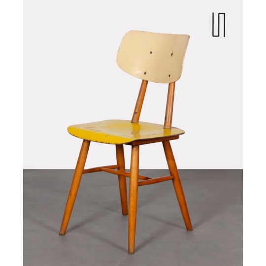 Wooden chair produced by Ton, 1960s - Eastern Europe design