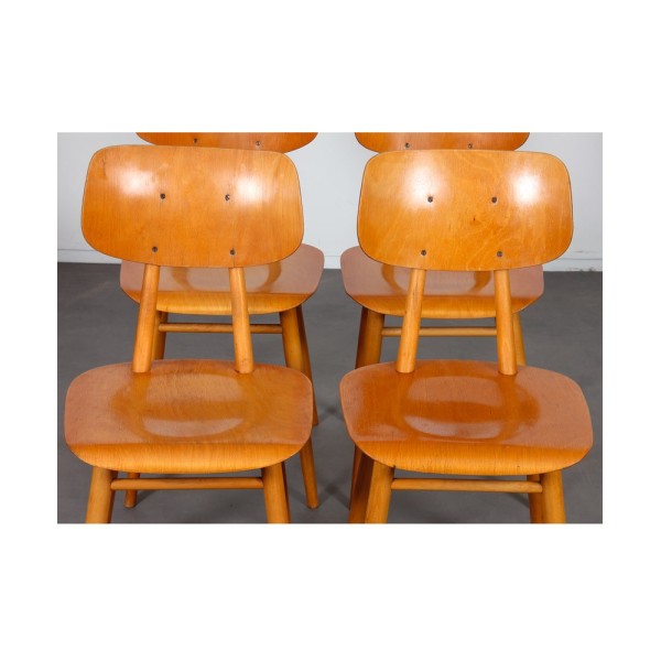 Suite of 4 chairs produced by Ton, 1960 - Eastern Europe design