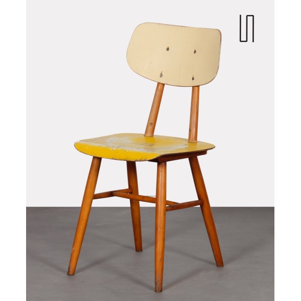 Wooden chair produced by Ton, 1960s - Eastern Europe design