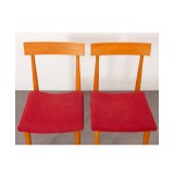 Suite of 4 vintage wooden chairs, Czech production, 1960s