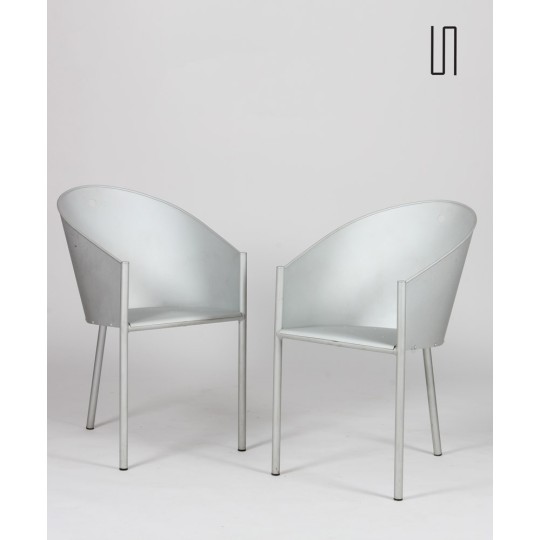 Pair of Costes Alluminio chairs by Starck for Driade, 1988 - 