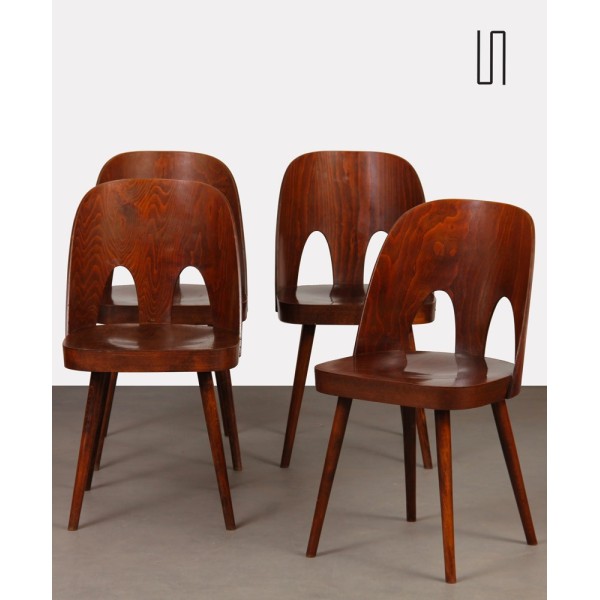 Suite de 4 chaises vintage par Oswald Haerdtl pour Ton, 1960 - Design d'Europe de l'Est