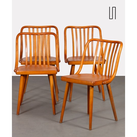 Set of 4 vintage chairs by Antonin Suman for Ton, 1960s