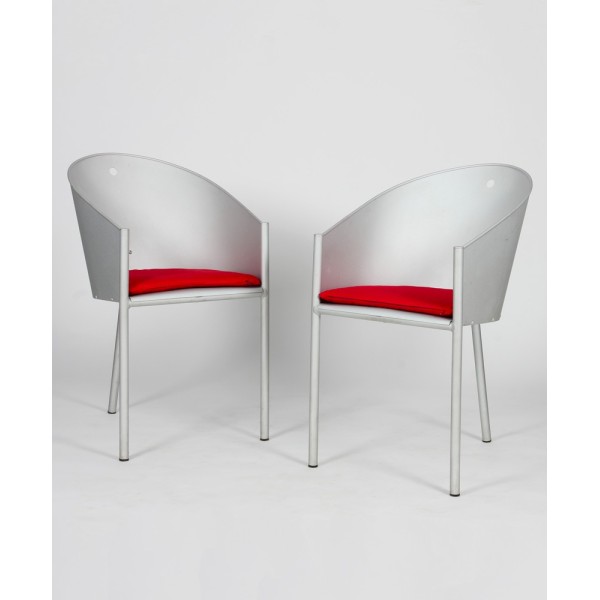 Paire de chaises Costes Alluminio par Starck pour Driade, 1988 - 