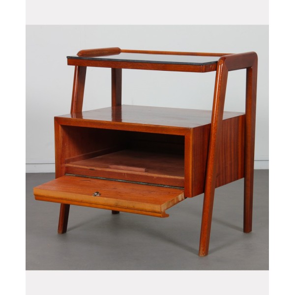 Wood and glass night table, produced by Jitona, 1960s - Eastern Europe design